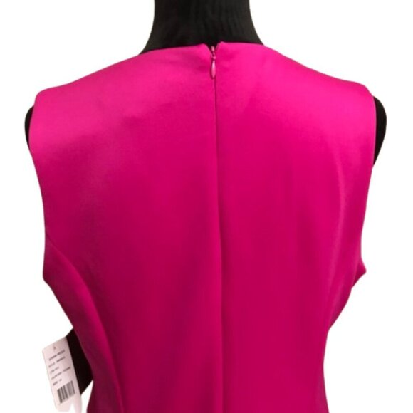 NWT Women's Donna Ricco Ruffle-Hem Sheath Mini Dress Fuchsia Size 14 - Picture 5 of 15